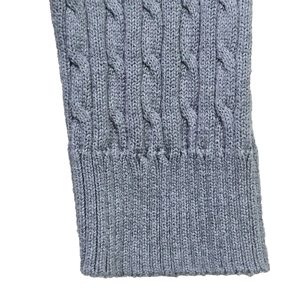 Orvis 100% Cotton Gray Cable Knit Sweater Men's Size Large